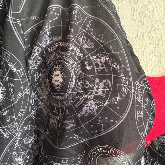 Blackheart spell circle sheer kimono cardigan gothic witchy small ( oversized ) - Picture 9 of 11